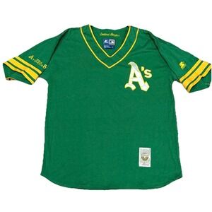 Vintage Starter Oakland A's Jersey Green Cooperstown Collection Adult Size L
